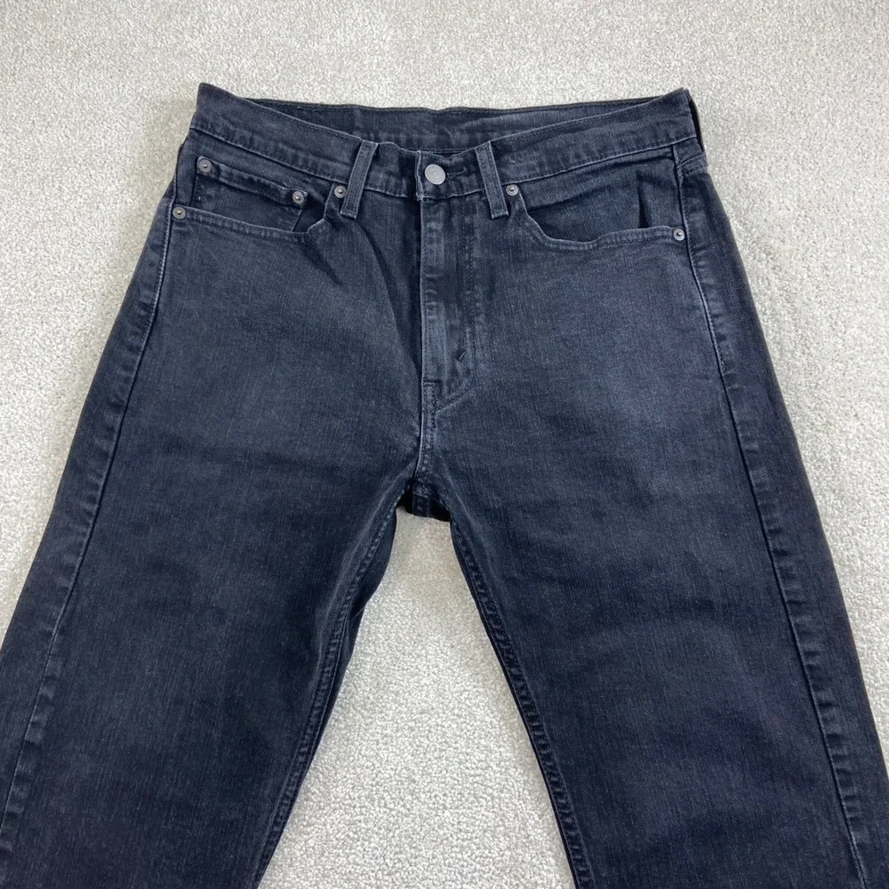 Levis 505 Regular Fit Jeans Mens 32 Black Straight Leg Denim